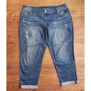 Lane Bryant Stretch Distressed Jean Whiskering Fading– Sz 20 NWOT